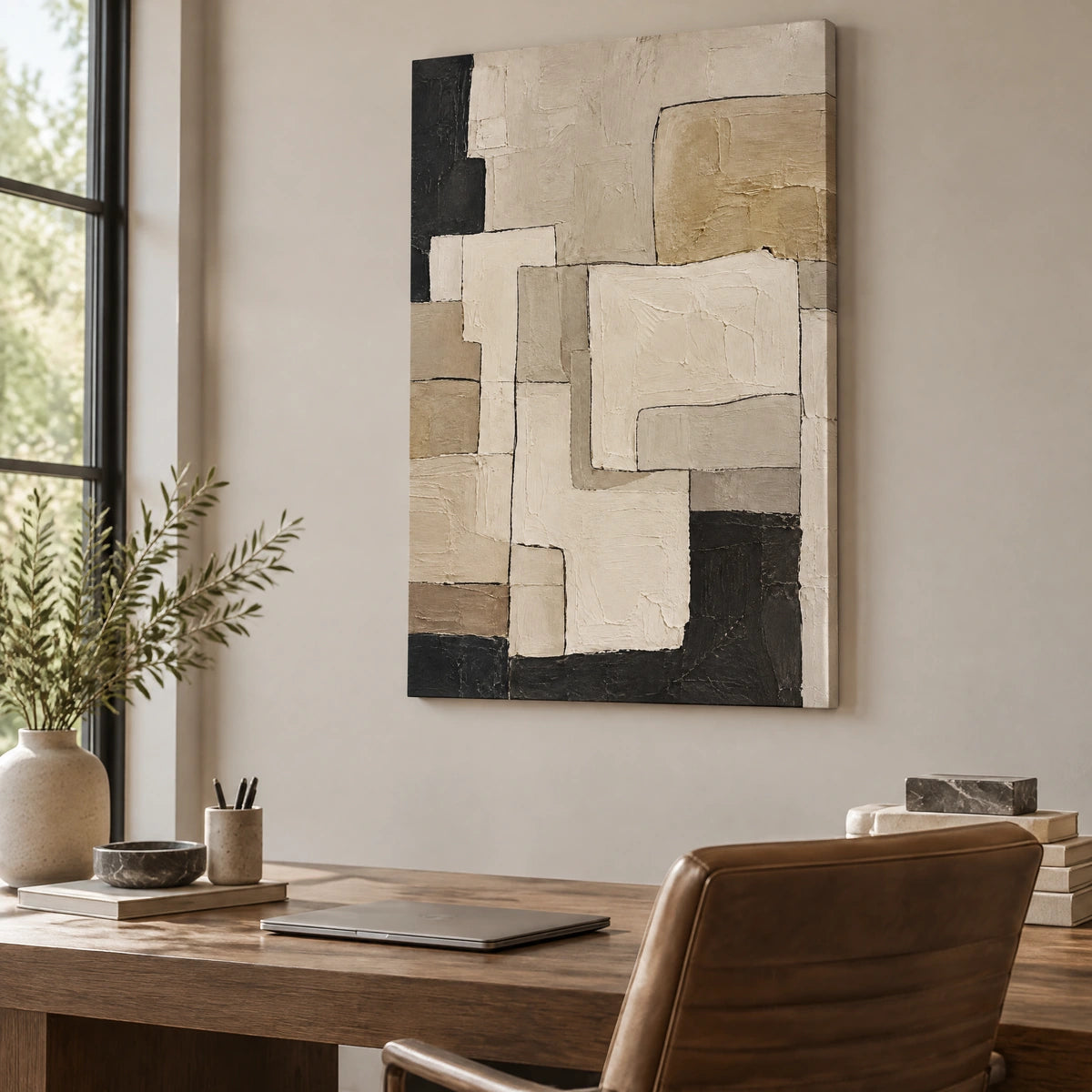 QUIET ASSEMBLY — Office, frameless stretched canvas
