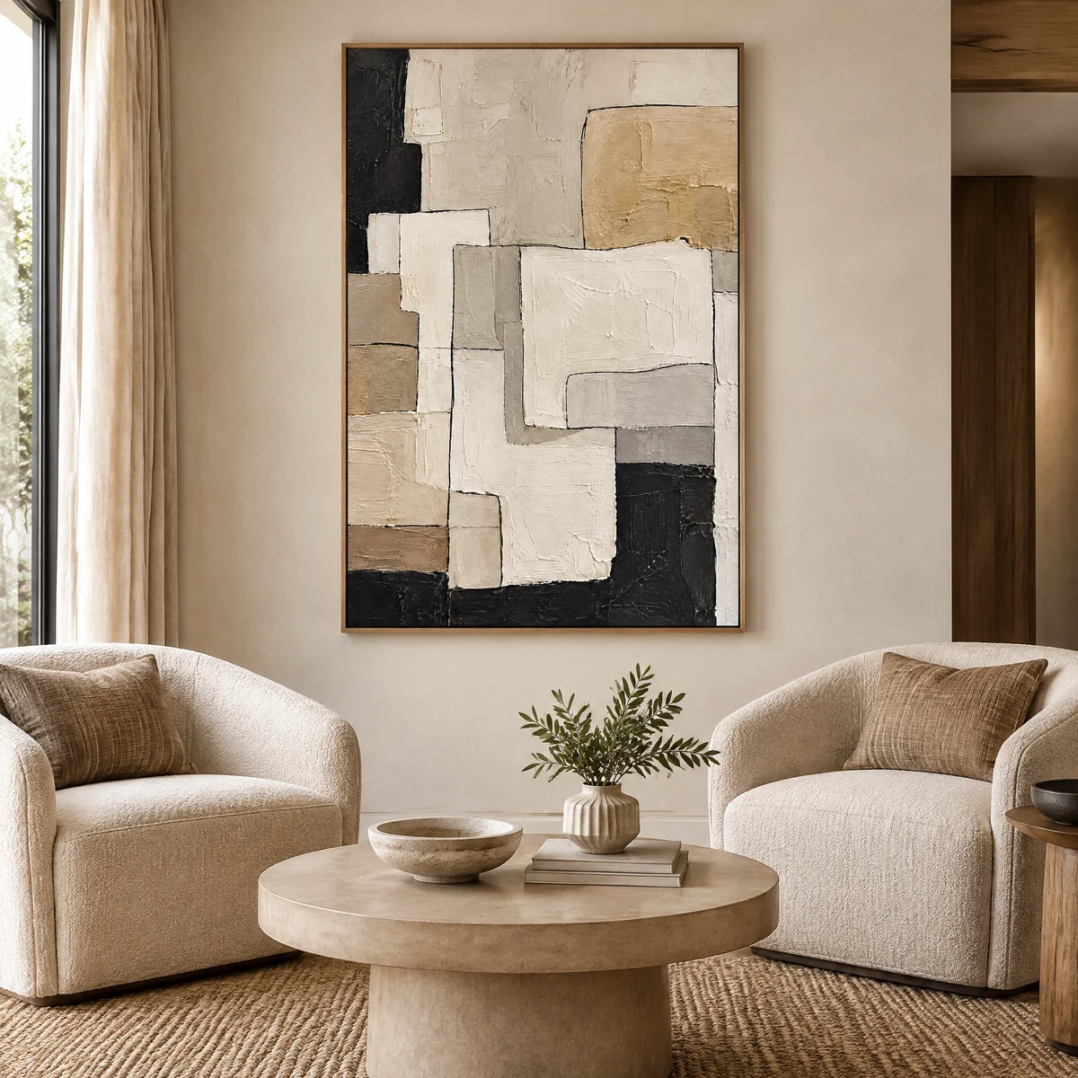 QUIET ASSEMBLY — Hotel, natural wood frame