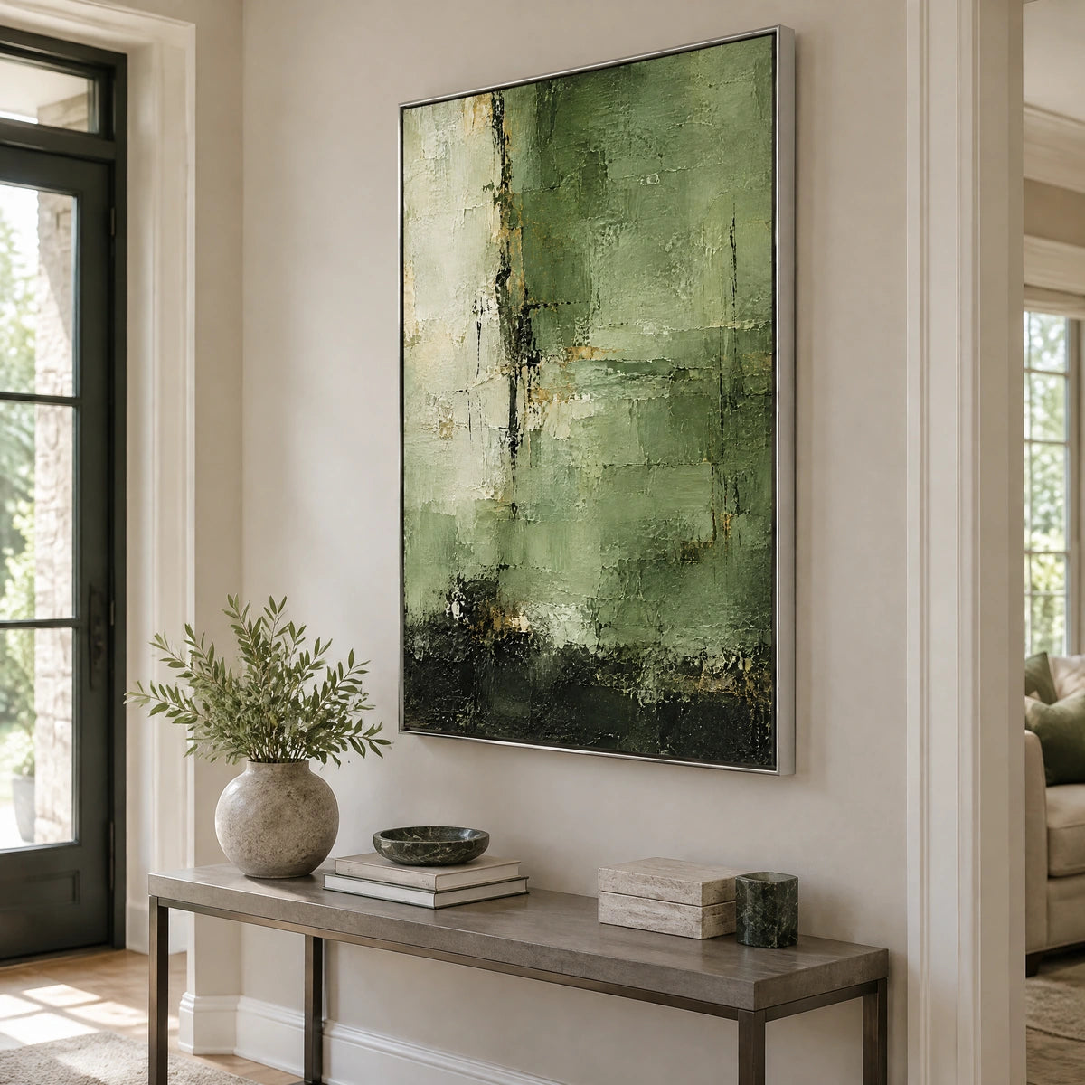 VERDANT VEIL — Hallway, silver frame