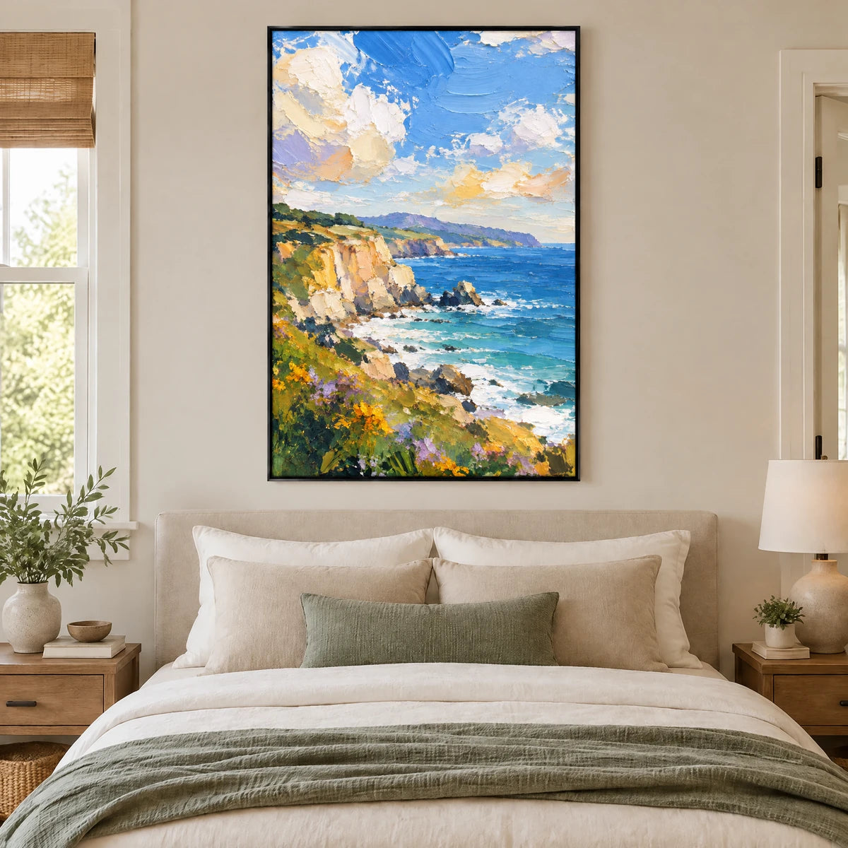 COASTAL DAYBREAK — Bedroom, black frame