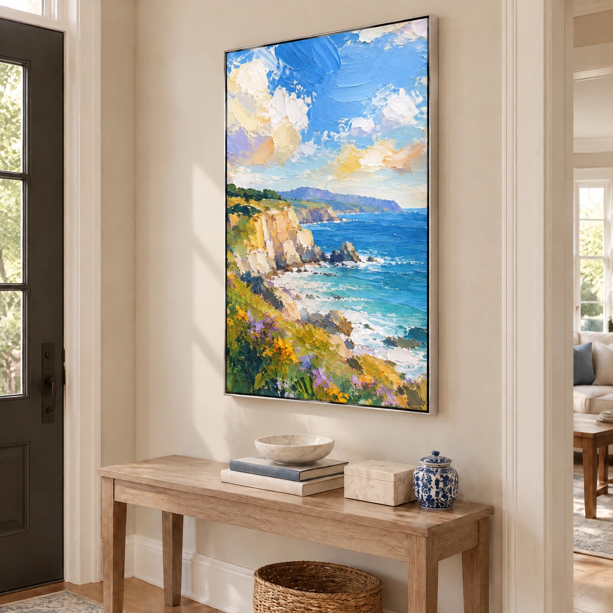 COASTAL DAYBREAK — Hallway, silver frame
