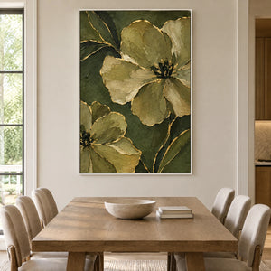 OLIVE BLOOM — Dining room, white frame