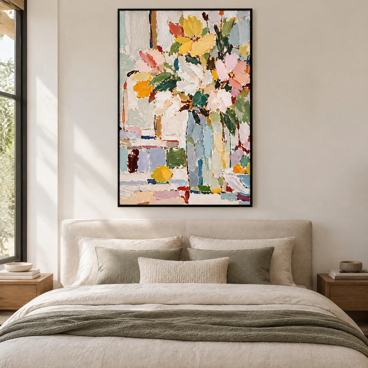 BOUQUET IN MOTION — Bedroom, black frame