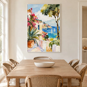 TERRACE BY THE SEA — Dining room, white frame