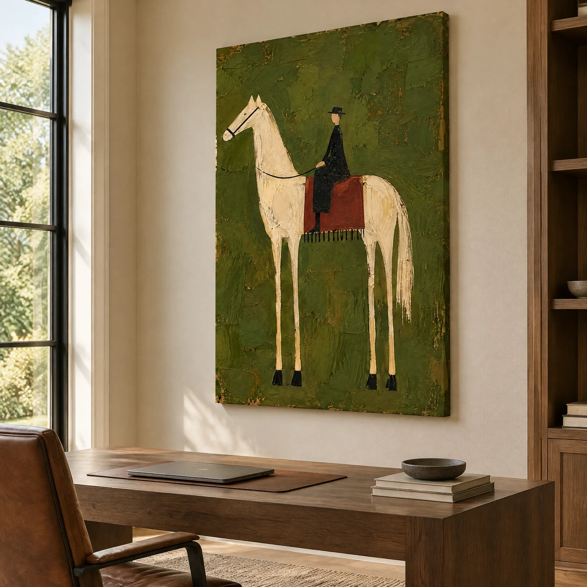 OLIVE RIDER — Office, frameless stretched canvas