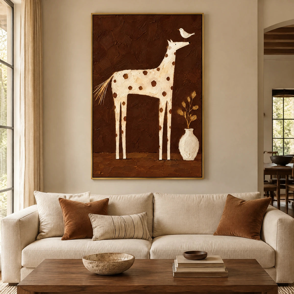 SPOTTED COMPANION — Living room, gold frame