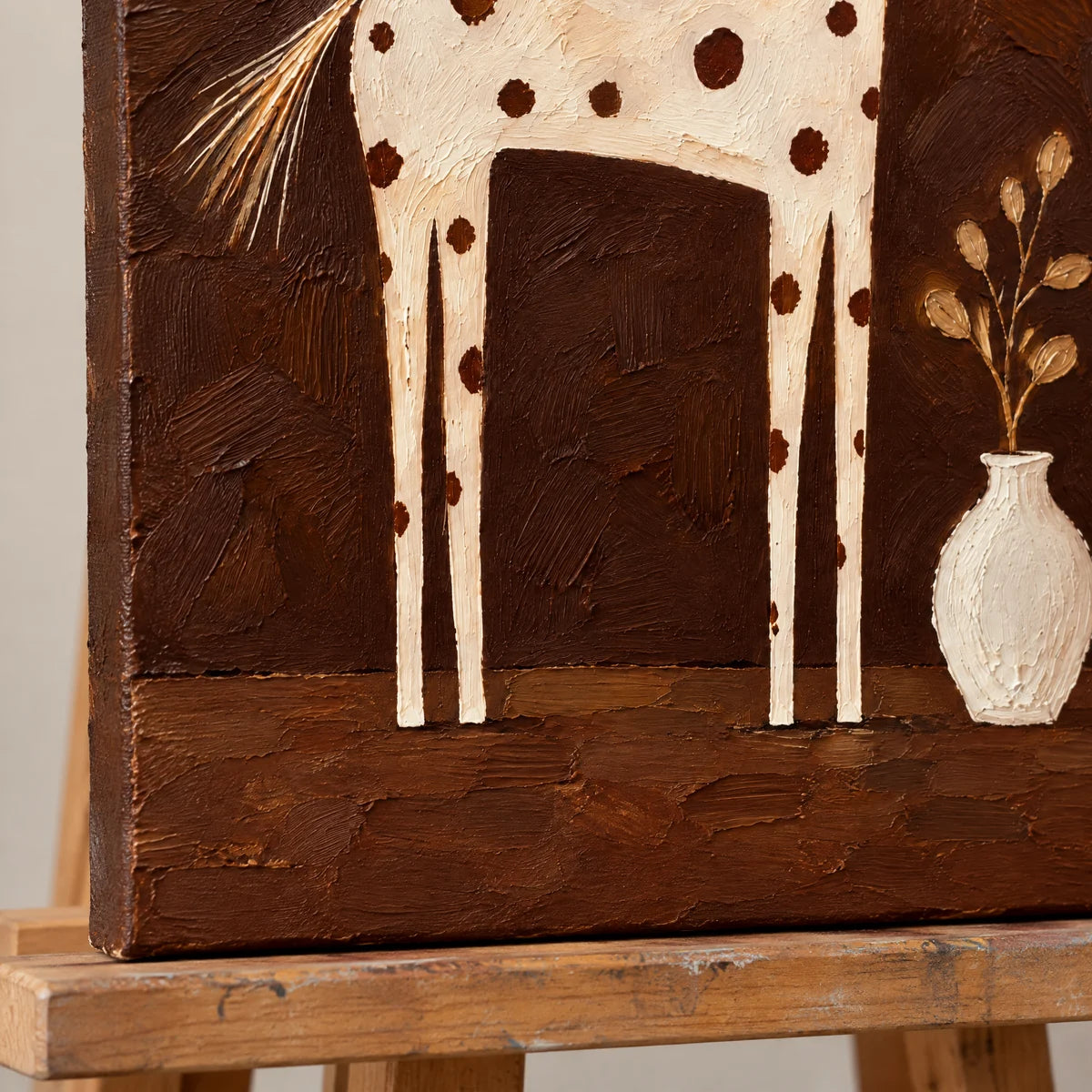 SPOTTED COMPANION — Texture detail on an easel, no outer frame
