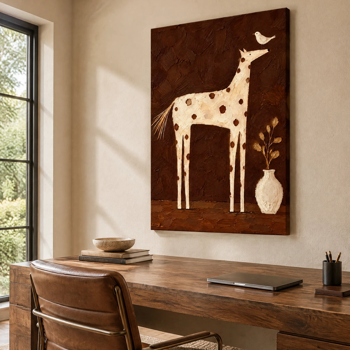 SPOTTED COMPANION — Office, frameless stretched canvas