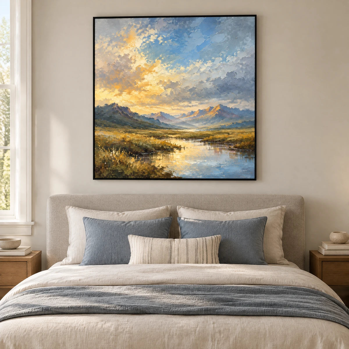 VALLEY AFTERGLOW — Bedroom, black frame