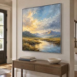 VALLEY AFTERGLOW — Hallway, silver frame