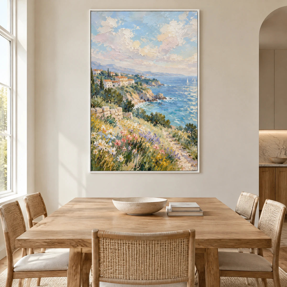 SEASIDE MEADOW — Dining room, white frame
