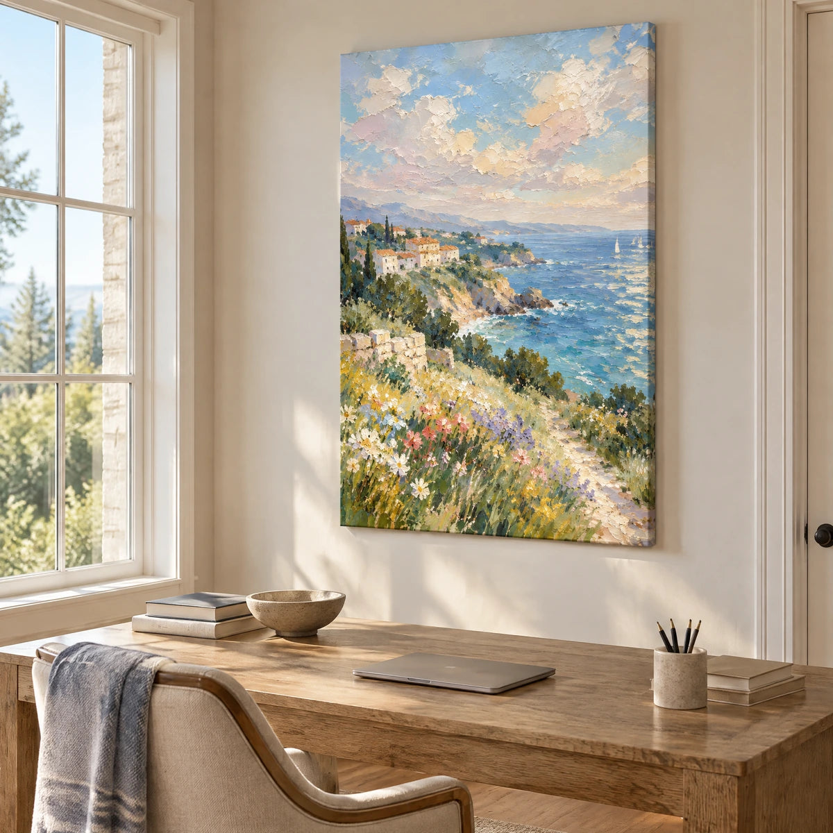 SEASIDE MEADOW — Office, frameless stretched canvas