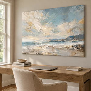 SHORELINE HUSH — Office, frameless stretched canvas