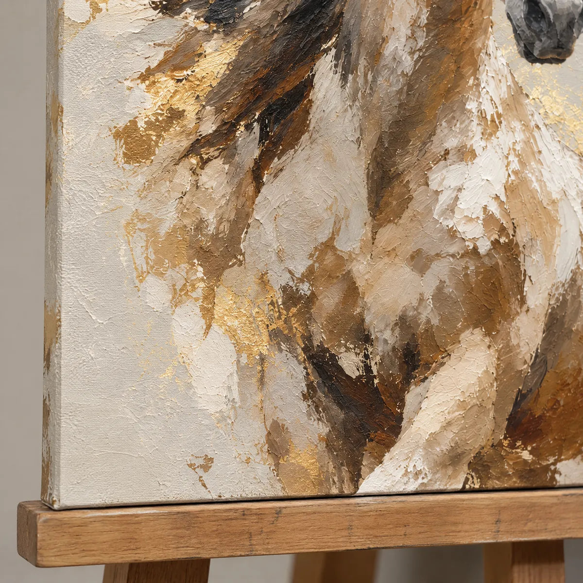 WILD MANE — Texture detail on an easel, no outer frame