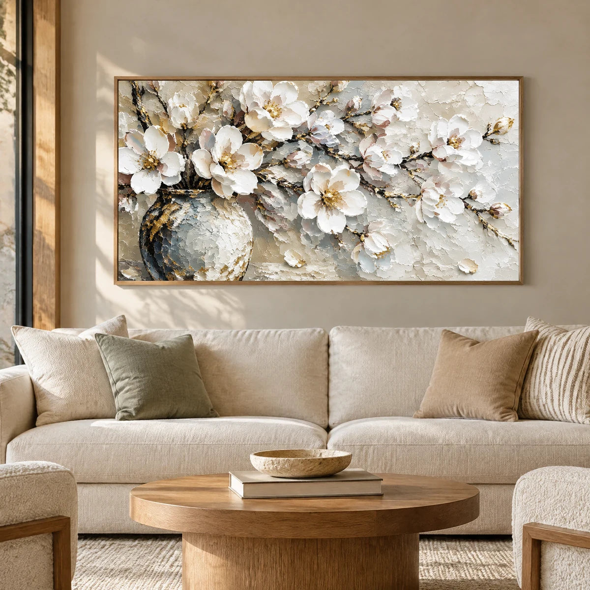 PORCELAIN BOUQUET — Hotel, natural wood frame