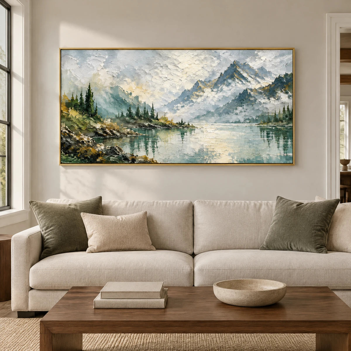 ALPINE STILLWATER — Living room, gold frame
