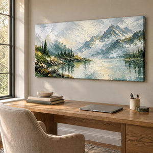 ALPINE STILLWATER — Office, frameless stretched canvas