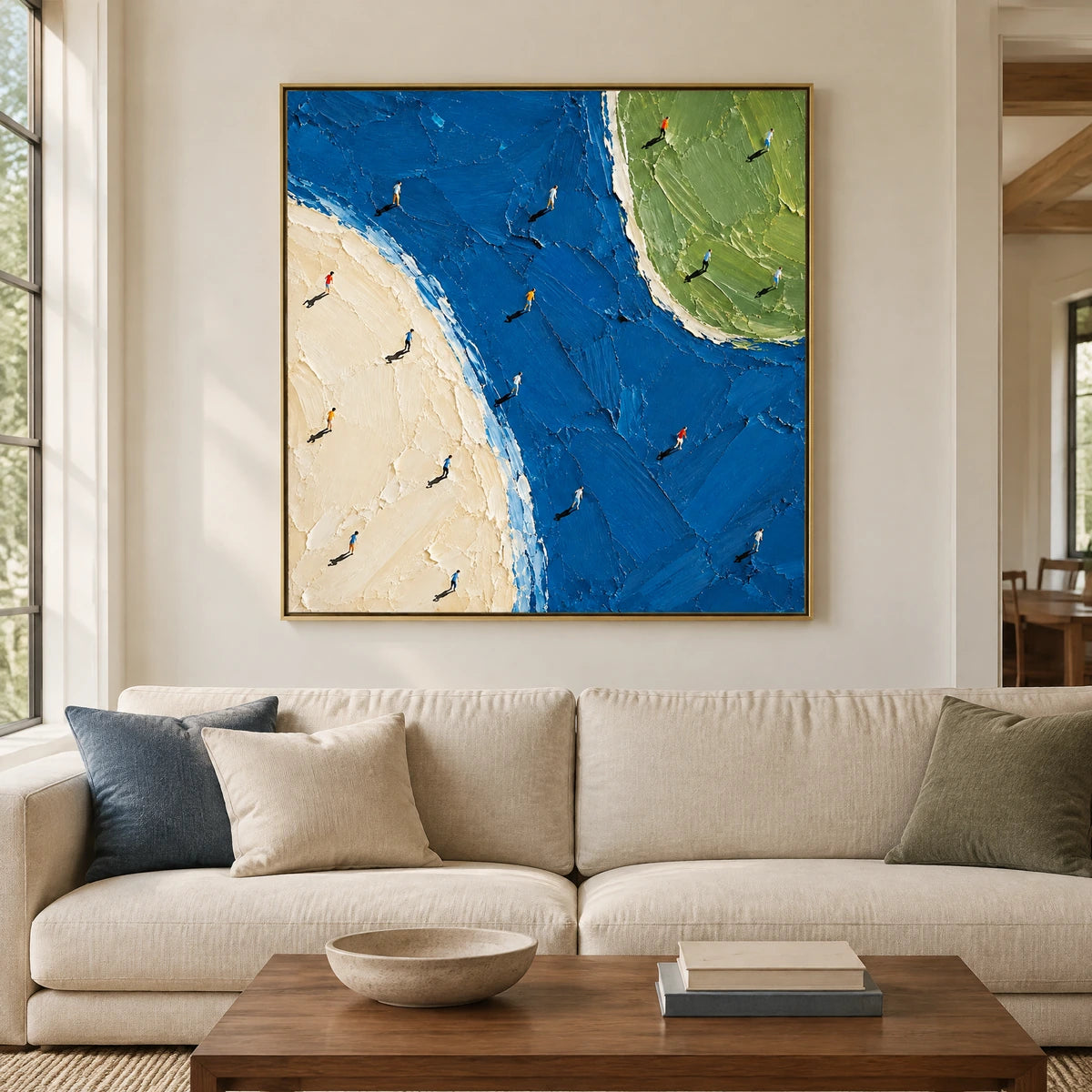 SHARED MOMENTUM — Living room, gold frame