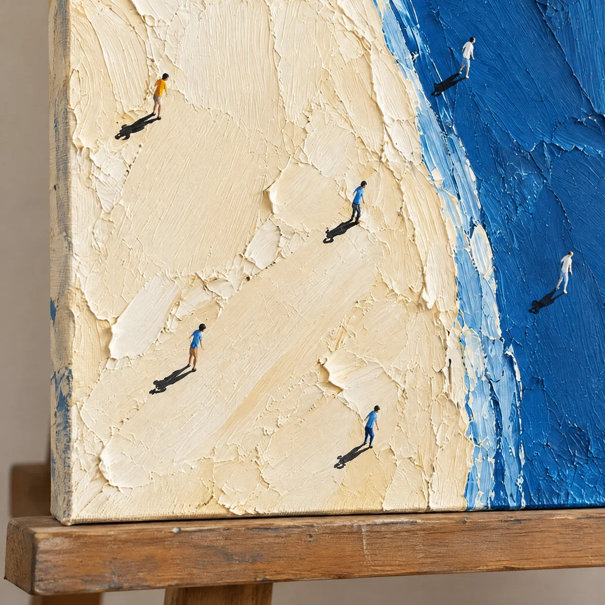SHARED MOMENTUM — Texture detail on an easel, no outer frame