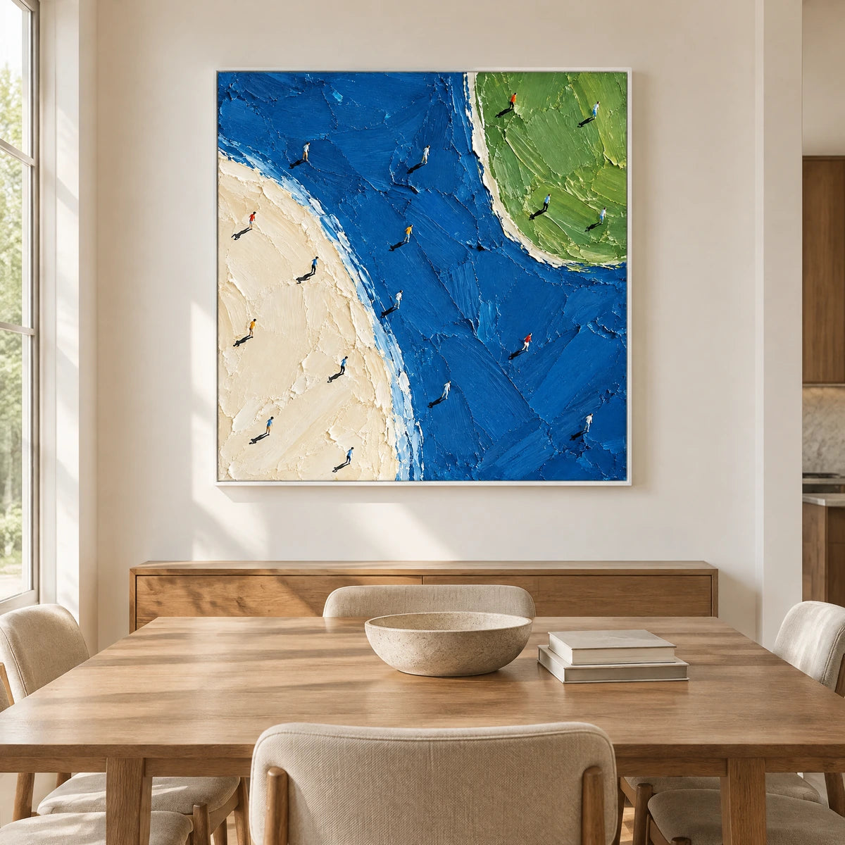 SHARED MOMENTUM — Dining room, white frame