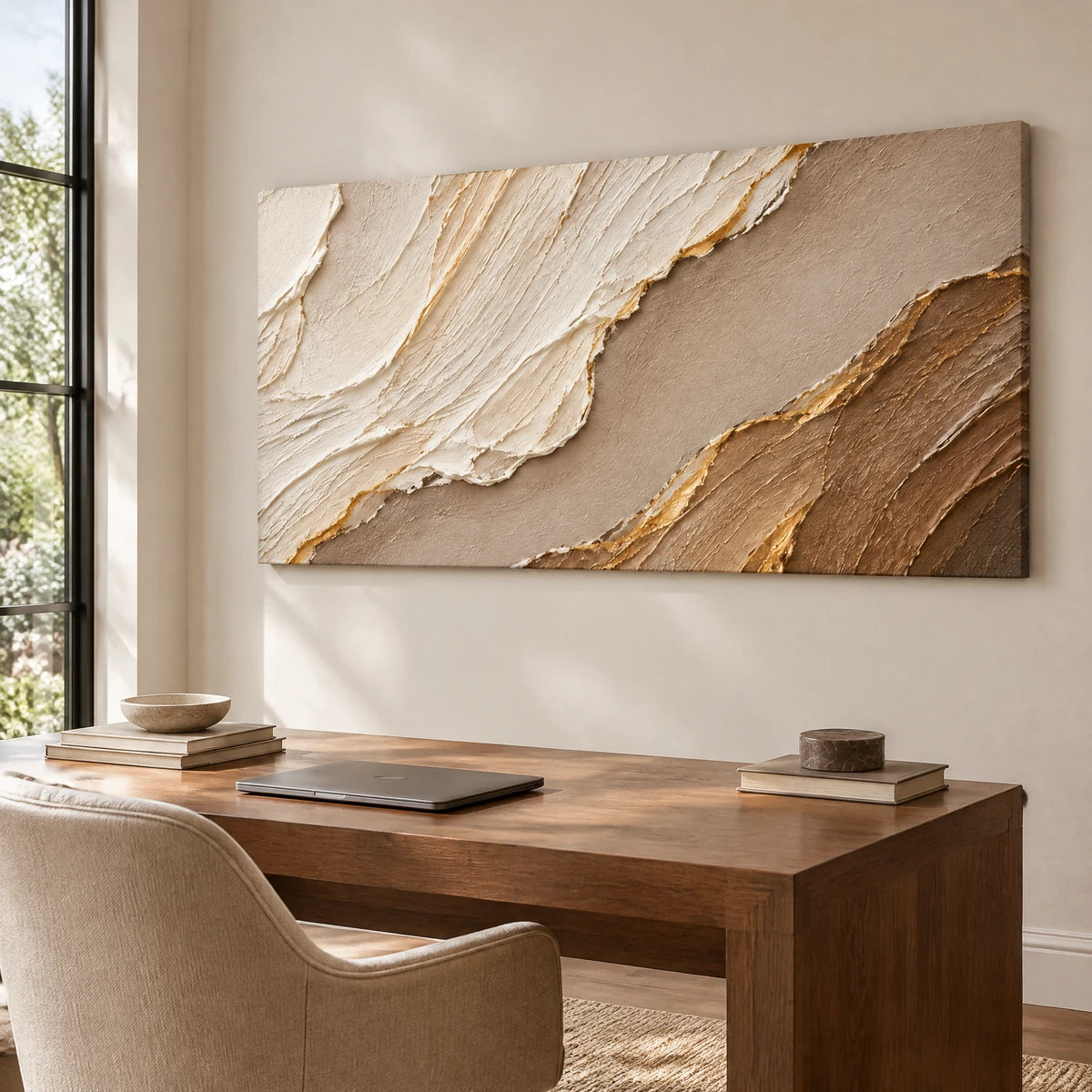 IVORY STRATA — Office, frameless stretched canvas