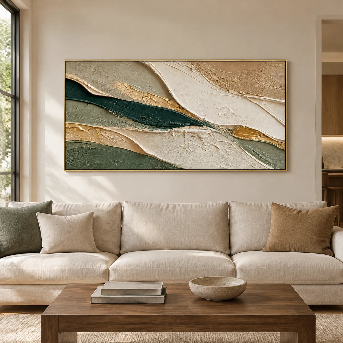 OLIVE DRIFT — Living room, gold frame