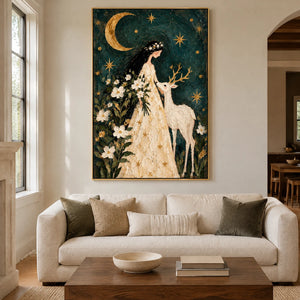MOONLIT COMPANION — Living room, gold frame