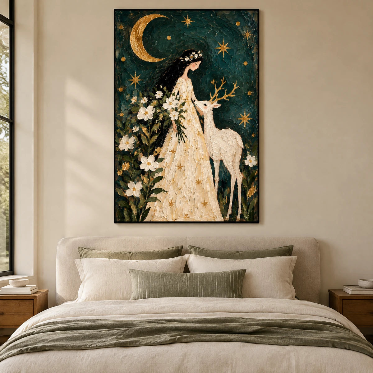 MOONLIT COMPANION — Bedroom, black frame