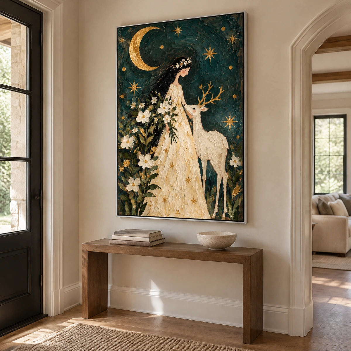 MOONLIT COMPANION — Hallway, silver frame