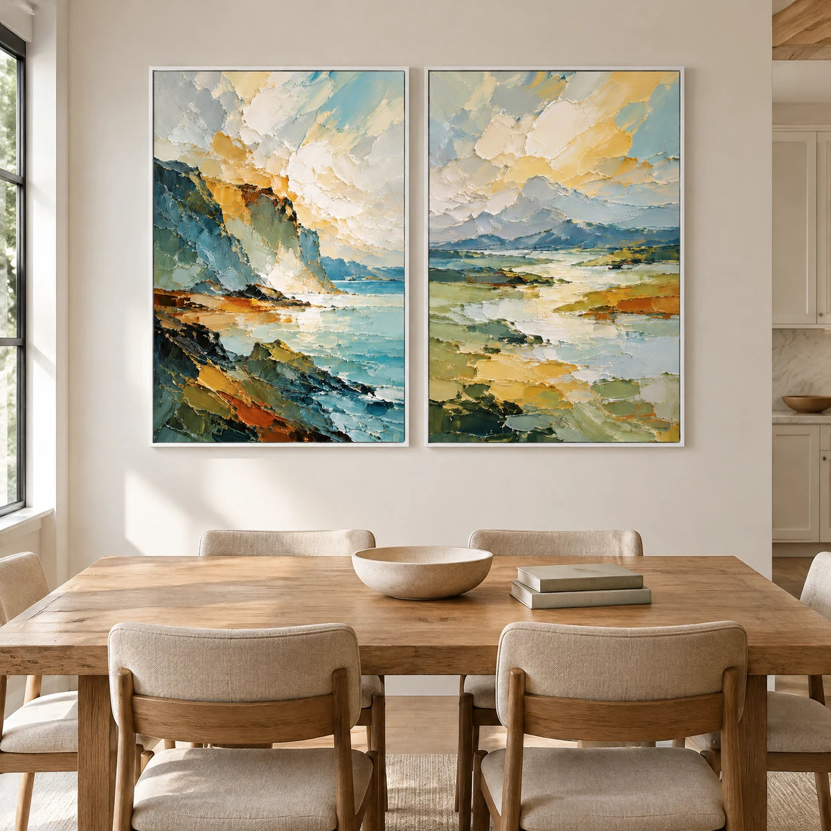 TWO SHORES — Dining room, white frame
