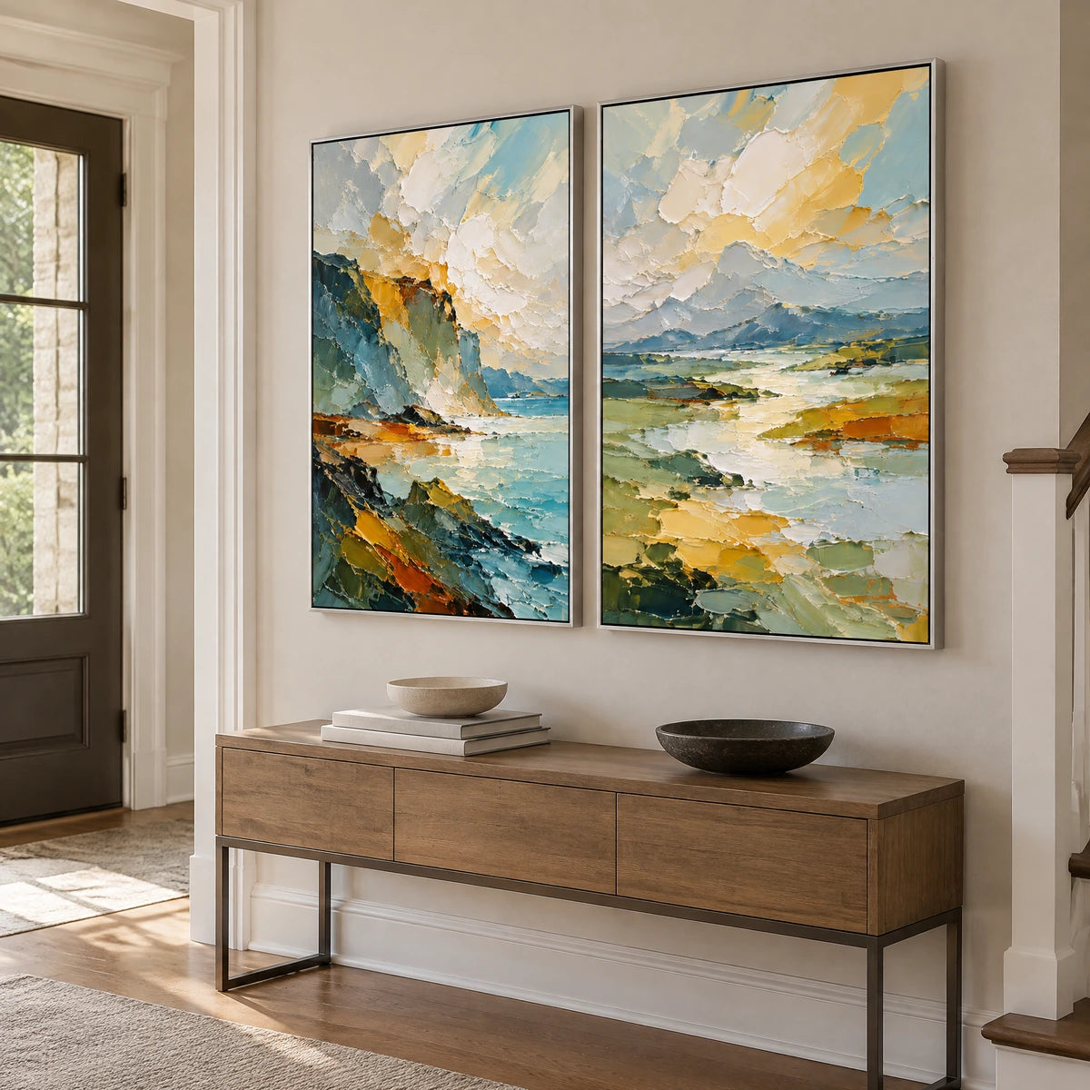 TWO SHORES — Hallway, silver frame