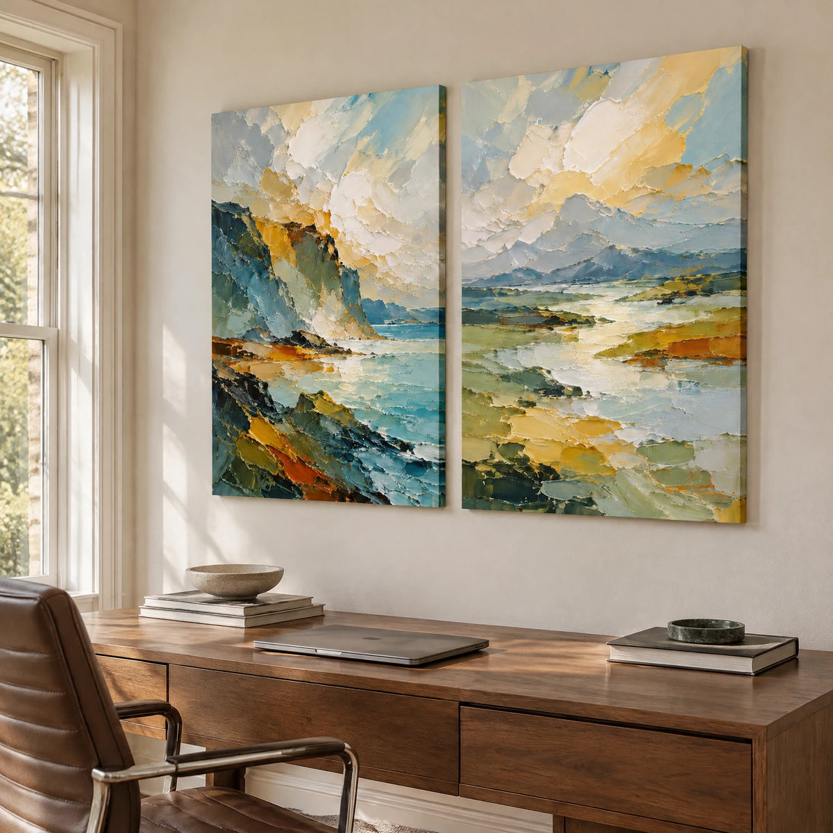 TWO SHORES — Office, frameless stretched canvas
