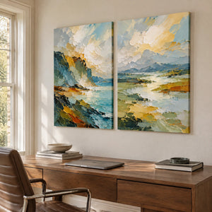 TWO SHORES — Office, frameless stretched canvas