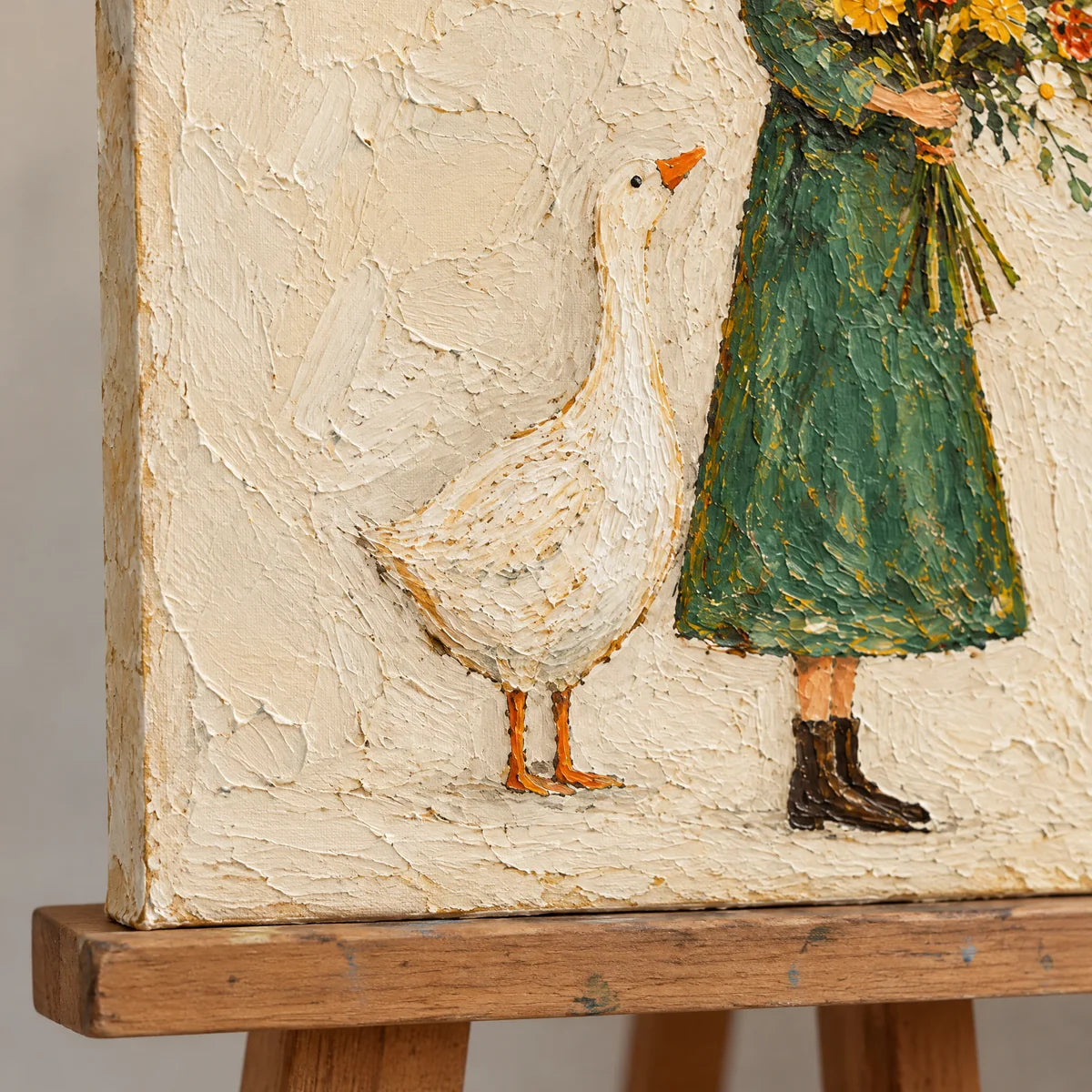 GARDEN ESCORT — Texture detail on an easel, no outer frame