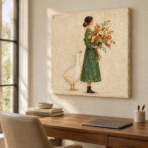 GARDEN ESCORT — Office, frameless stretched canvas