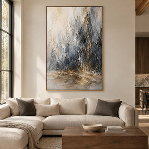 SILVER RAINFALL — Living room, gold frame