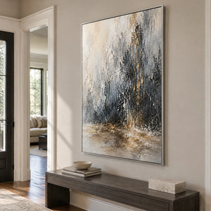 SILVER RAINFALL — Hallway, silver frame