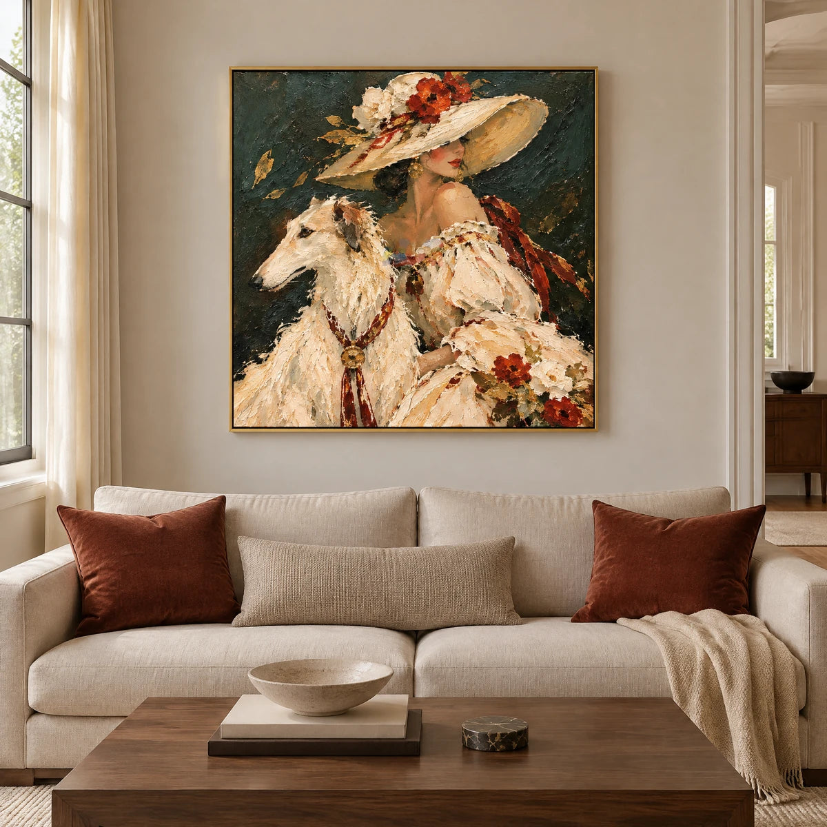 VELVET COMPANION — Living room, gold frame