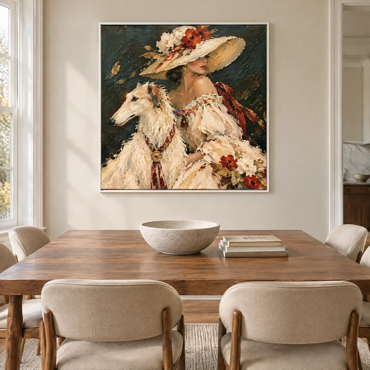 VELVET COMPANION — Dining room, white frame