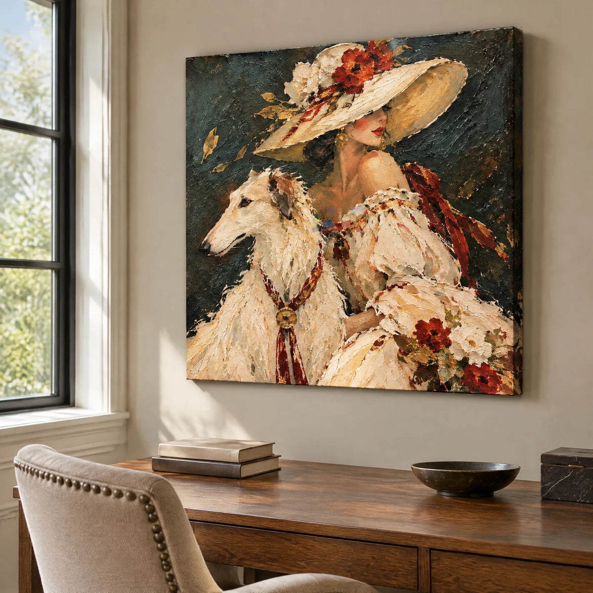 VELVET COMPANION — Office, frameless stretched canvas