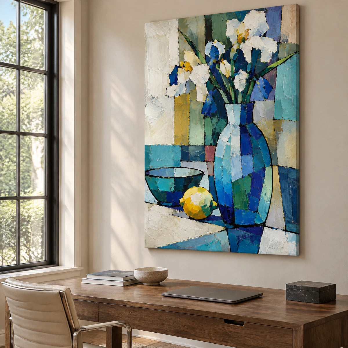 BLUE VESSEL — Office, frameless stretched canvas