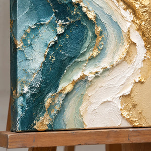 TIDAL RIBBON — Texture detail on an easel, no outer frame