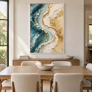 TIDAL RIBBON — Dining room, white frame