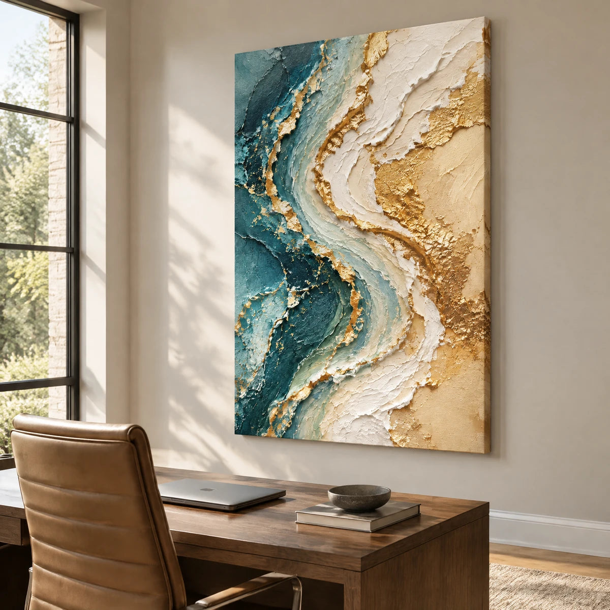 TIDAL RIBBON — Office, frameless stretched canvas