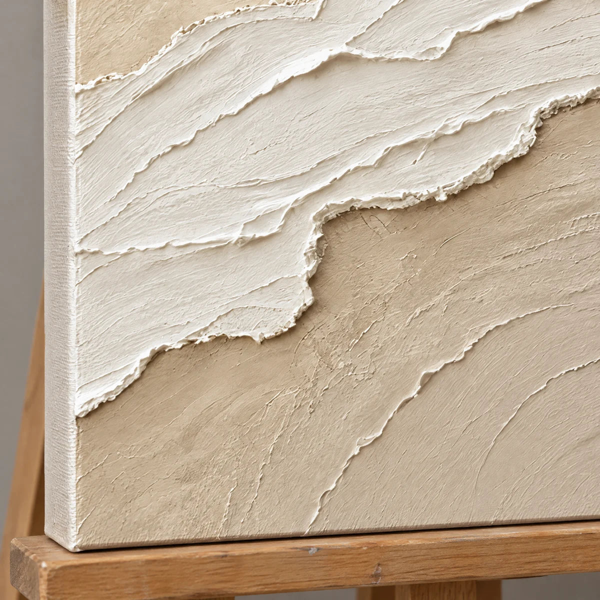 SOFT CONTOURS — Texture detail on an easel, no outer frame