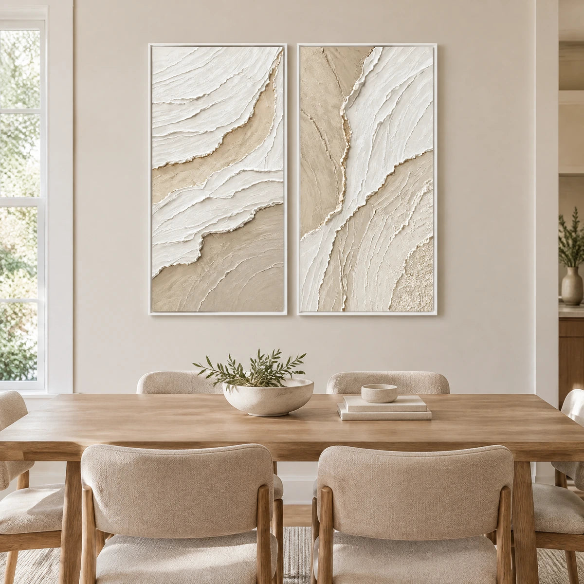 SOFT CONTOURS — Dining room, white frame