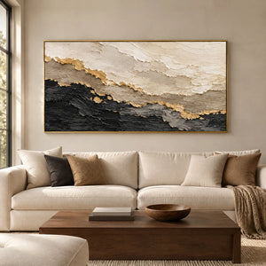 GILDED DIVIDE — Living room, gold frame