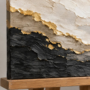 GILDED DIVIDE — Texture detail on an easel, no outer frame