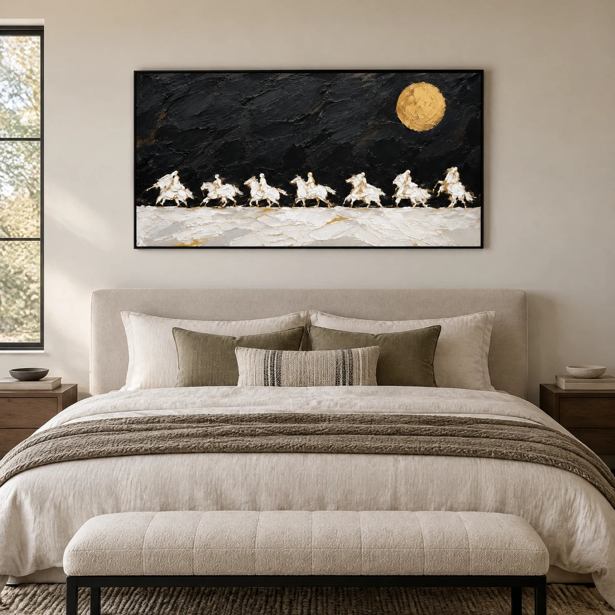 MOONLIT GALLOP — Bedroom, black frame