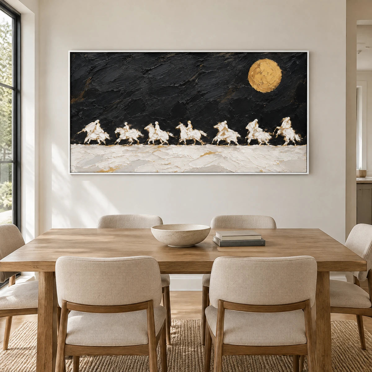 MOONLIT GALLOP — Dining room, white frame